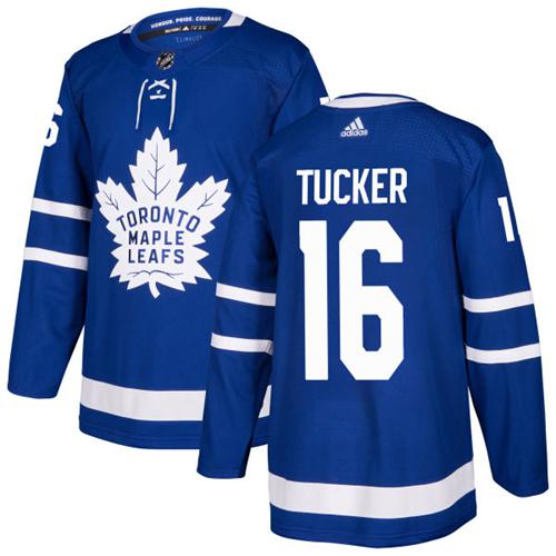 Adidas Men Toronto Maple Leafs 16 Darcy Tucker Blue Home Authentic Stitched NHL Jersey